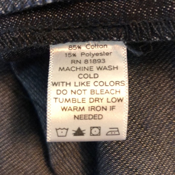 Riotto Denim Long Sleeve Button Front Dark Wash SZ M Belt Missing - Picture 8 of 8